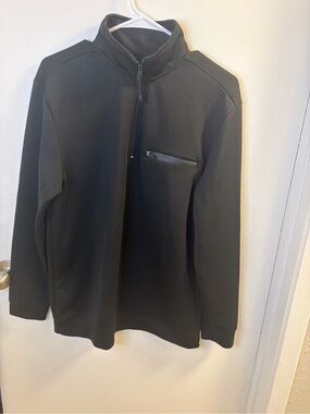 Triumph Over Tragedy Black Half-Zip Pullover Athletic Jacket Size Medium